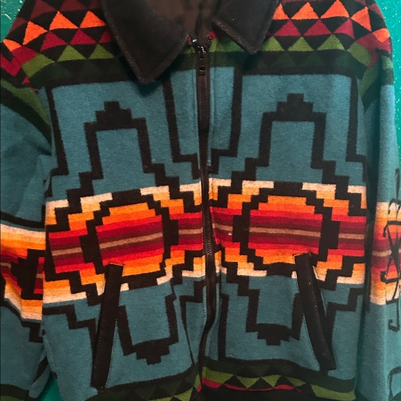 Pendleton Men's Zip Up Sweater in Multicolor Geometric Design - Picture 5 of 9